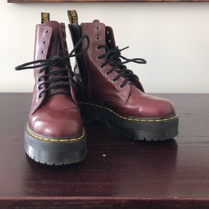 Maroon Platform Dr. Martens